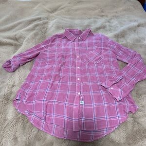 Rails Pink and Blue Long Sleeve Button Down Shirt M